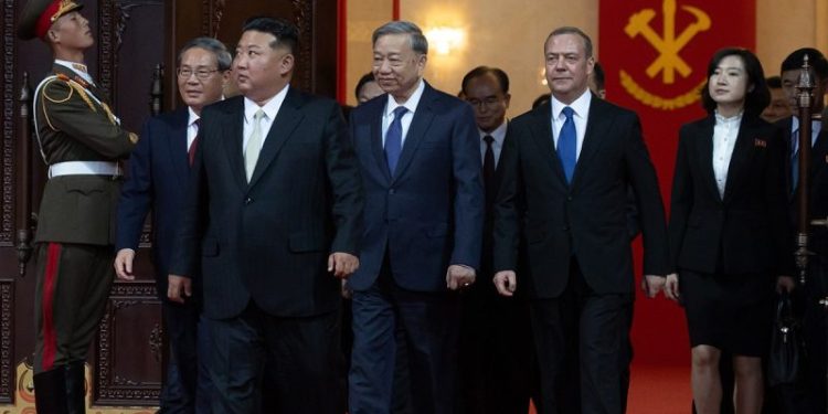 Kim Jong Un shows off ‘most powerful’ ballistic missile as foreign leaders watch North Korea military parade